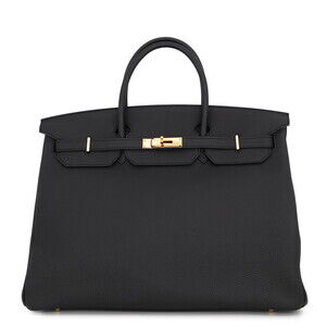 Hermes Birkin 40 Black Togo C Stamp HERMES Handbag Women's